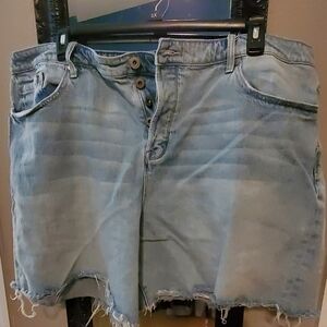 Torrid button fly denim distressed shorts